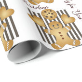 Personalisierter Niedlicher Lebkuchen Mann Keks Geschenkpapier (Rolleneckpunkt)