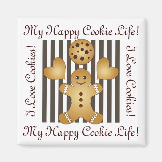 Personalisierter Niedlicher Lebkuchen Mann Keks Magnet (Vorne)