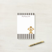 Personalisierter Niedlicher Lebkuchen Mann Keks Post-it Klebezettel (Auf Schreibtisch)