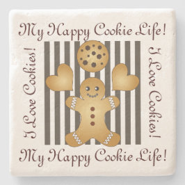 Personalisierter Niedlicher Lebkuchen Mann Keks Steinuntersetzer
