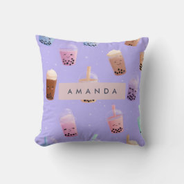 Personalisierter Niedlicher Lila Pasteltee Kissen