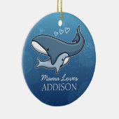 Personalisierter niedlicher Mama-Baby-Wal, Keramik Ornament (Rechts)
