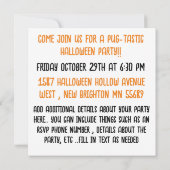 Personalisierter Niedlicher Mops Halloween Puppy C Einladung (Rückseite)