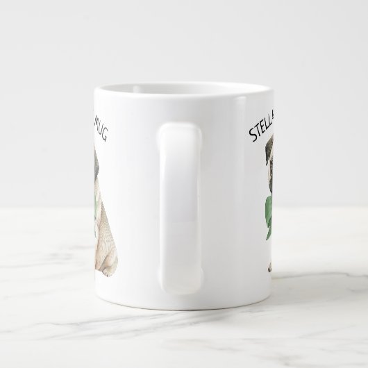 Personalisierter Niedlicher Mops Jumbo-Tasse (Rückseite)
