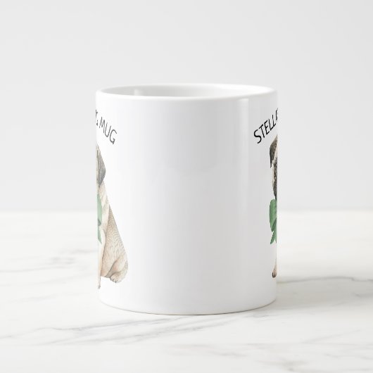 Personalisierter Niedlicher Mops Jumbo-Tasse (Vorderseite)