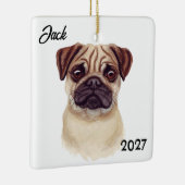 Personalisierter Niedlicher Mops Keramikornament (Rechts)