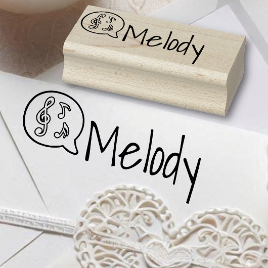 Personalisierter Niedlicher Name des Clef-Symbols Gummistempel