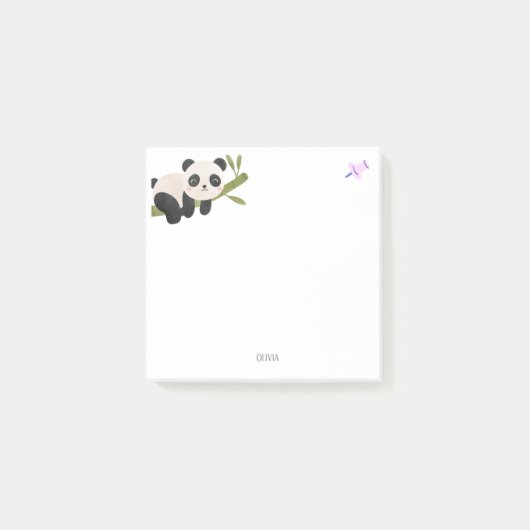 personalisierter niedlicher Panda auf einer Filial Post-it Klebezettel (Vorderseite)