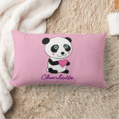 Personalisierter niedlicher Panda mit einem rosa Lendenkissen (Decke)