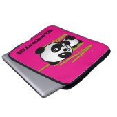Personalisierter Niedlicher Pandabär aus Schwarz u Laptopschutzhülle (Vorne Knopf)