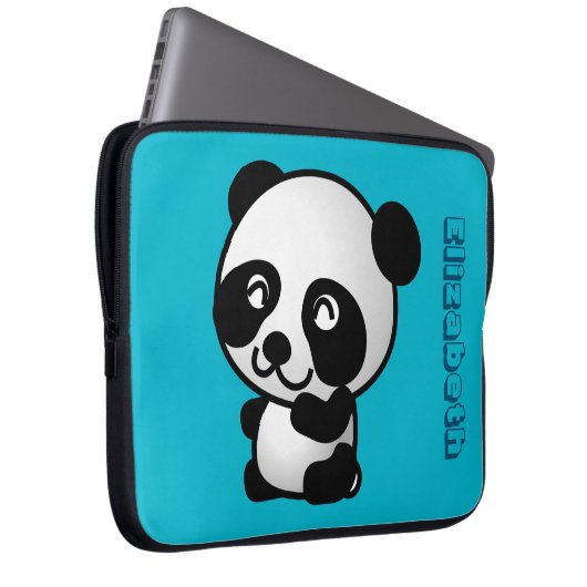Personalisierter Niedlicher Pandabär aus Schwarz u Laptopschutzhülle (Vorne Rechts)