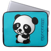 Personalisierter Niedlicher Pandabär aus Schwarz u Laptopschutzhülle (Vorderseite)
