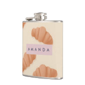 Personalisierter Niedlicher Pastell Croissant Kaff Flachmann (Links)