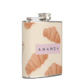 Personalisierter Niedlicher Pastell Croissant Kaff Flachmann (Rechts)