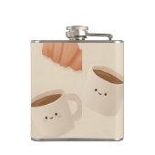 Personalisierter Niedlicher Pastell Croissant Kaff Flachmann (Rückseite)