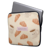 Personalisierter Niedlicher Pastell Croissant Kaff Laptopschutzhülle (Vorderseite Links)