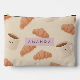 Personalisierter Niedlicher Pastell Croissant Kaff Zubehörtasche