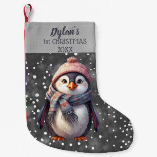 personalisierter niedlicher Pinguin erster Weihnac Kleiner Weihnachtsstrumpf