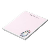 Personalisierter Niedlicher Pinguin in der Weihnac Notizblock (Rotiert)