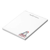 Personalisierter Niedlicher Pinguin in der Weihnac Notizblock (Rotiert)