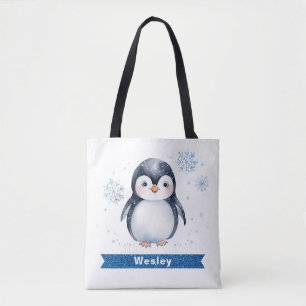 Personalisierter Niedlicher Pinguin Kinder Totbeut Tasche