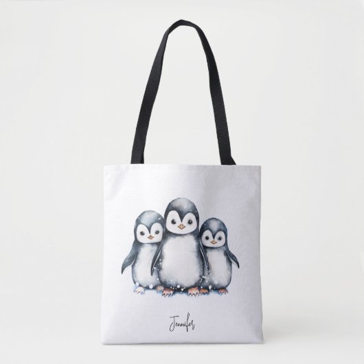 Personalisierter Niedlicher Pinguin Tasche (Vorderseite)
