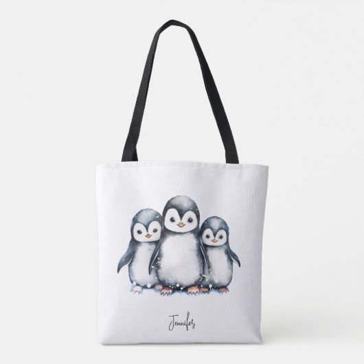 Personalisierter Niedlicher Pinguin Tasche (Rückseite)