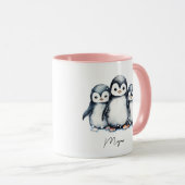 Personalisierter Niedlicher Pinguin Tasse (VorderseiteRechts)