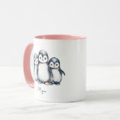 Personalisierter Niedlicher Pinguin Tasse (Vorderseite Links)