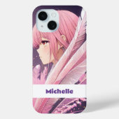Personalisierter Niedlicher Pink Anime Girl iPhone Case-Mate iPhone Hülle (Rückseite)
