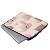 Personalisierter Niedlicher Pink Kawaii-Kaffeecup Laptopschutzhülle (Vorne Knopf)