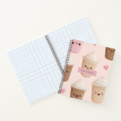 Personalisierter Niedlicher Pink Kawaii-Kaffeecup Notizblock (Innenseite)