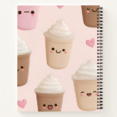 Personalisierter Niedlicher Pink Kawaii-Kaffeecup Notizblock (Rückseite)