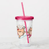 Personalisierter Niedlicher Pom-Vergnügen Acryltrinkbecher (Links)