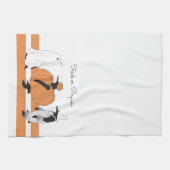 Personalisierter Niedlicher Pumpkin Penguin Funny  Geschirrtuch (Horizontal)