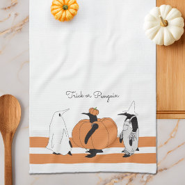 Personalisierter Niedlicher Pumpkin Penguin Funny  Geschirrtuch