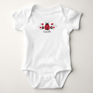 Personalisierter Niedlicher Red Ladybug Säugling Baby Strampler