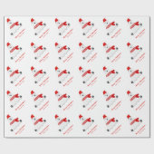 Personalisierter Niedlicher Red Polar Bär Frohe We Geschenkpapier (Flach)