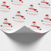 Personalisierter Niedlicher Red Polar Bär Frohe We Geschenkpapier (Ecke)