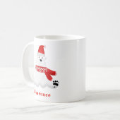 Personalisierter Niedlicher Red Polar Bär Weihnach Kaffeetasse (Vorderseite Links)