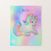 Personalisierter Niedlicher Regenbogen Einhorn Car Puzzle (Vertikal)