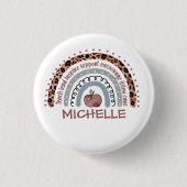 Personalisierter Niedlicher Regenbogenlehrer Button (Vorderseite)