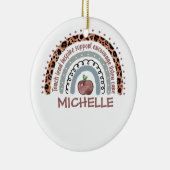 Personalisierter Niedlicher Regenbogenlehrer | IND Keramik Ornament (Rechts)