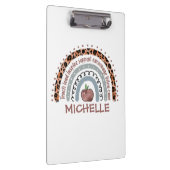 Personalisierter Niedlicher Regenbogenlehrer | IND Klemmbrett (Rechts)