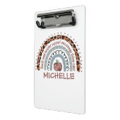 Personalisierter Niedlicher Regenbogenlehrer | IND Mini Klemmbrett (Gewinkelt2)