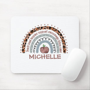Personalisierter Niedlicher Regenbogenlehrer IND Mousepad
