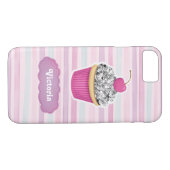 Personalisierter Niedlicher Rosa Cupcake Case-Mate iPhone Hülle (Rückseite (Horizontal))