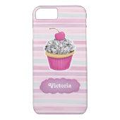 Personalisierter Niedlicher Rosa Cupcake Case-Mate iPhone Hülle (Rückseite)