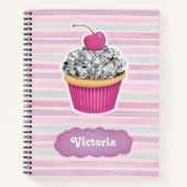 Personalisierter Niedlicher Rosa Cupcake Notizblock (Vorderseite)