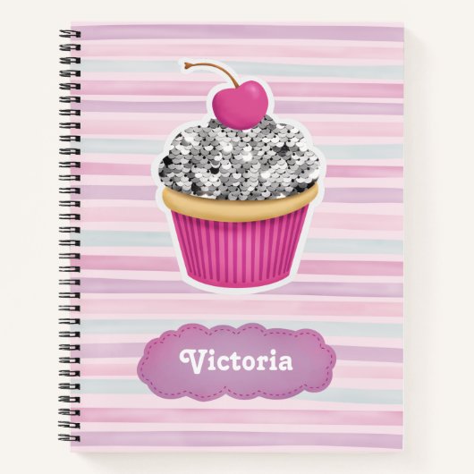 Personalisierter Niedlicher Rosa Cupcake Notizblock (Vorderseite)
